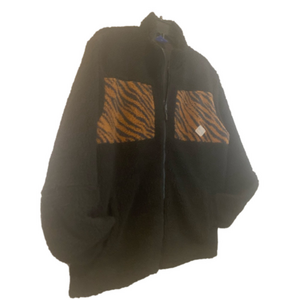 Jack & Jones Originals~Men’s~Fleece~Zebra Style~ Zip Close~Sweat Jacket~Size L